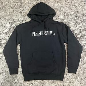 Pleasures LLC. Black Pullover Hoodie Spellout Mens Size Small